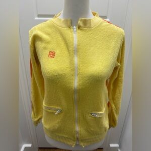Vintage Givenchy. Yellow Terry Zip-up Track Jacket. Size small.